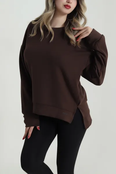 Kahverengi Yırtmaçlı Oysho Kadın Sweat 486333