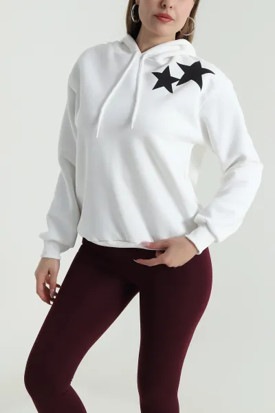Kapüşonlu Şardonlu Kadın Sweat 489383