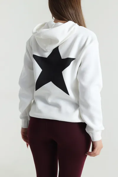 Kapüşonlu Şardonlu Kadın Sweat 489383
