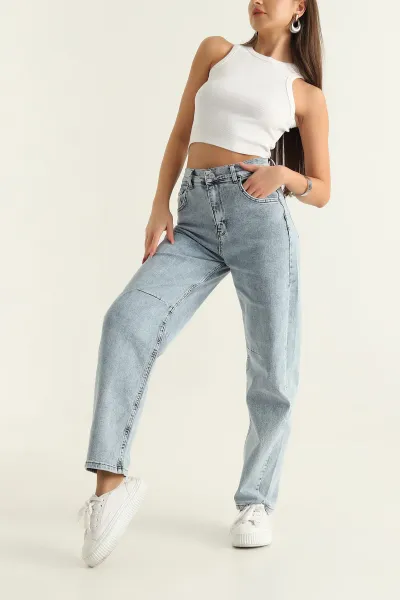 Kar Yıkama Baggy Likralı Kot Pantolon 303727