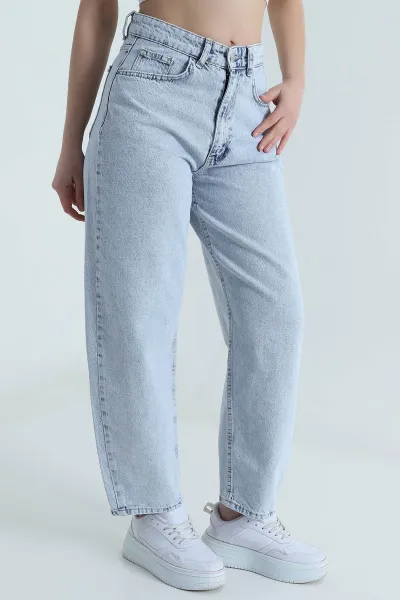 Kar Yıkama Barrel Yeni Fit Kadın Kot Pantolon 498320
