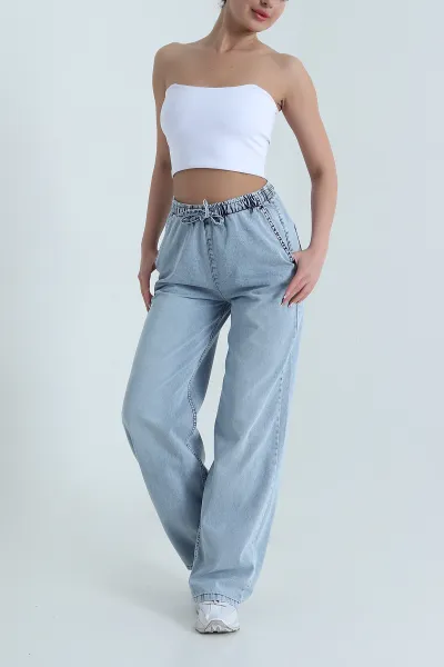 Kar Yıkama Beli Lastikli Kadın tensel Kot Pantolon 459192