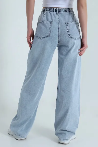 Kar Yıkama Beli Lastikli Kadın tensel Kot Pantolon 459192