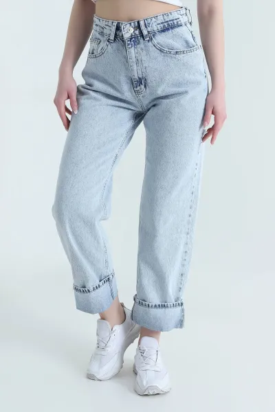 Kar Yıkama Cepli Kadın Kot Pantolon 450262