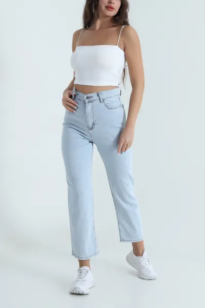 Kar Yıkama Cepli Likralı Boyfit Kadın Kot Pantolon 482572