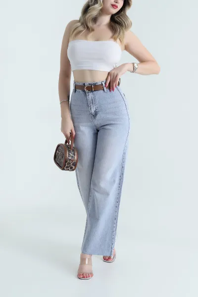Kar Yıkama Lazer Paça Kadın Kot Pantolon 477298