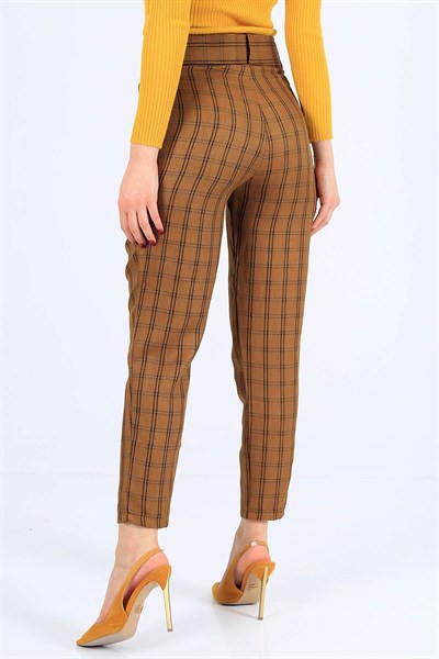 Kareli Desen Hardal Pantolon 25213B