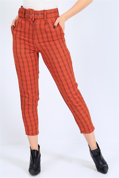 Kareli Desen Tasarım Pantolon 25216B