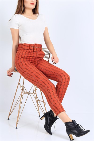 Kareli Desen Tasarım Pantolon 25216B