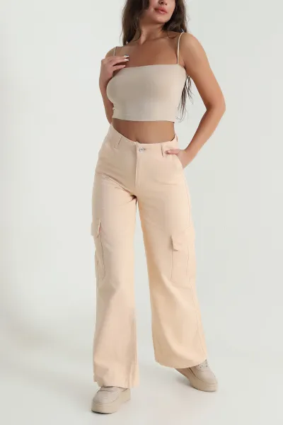 Kargo Cepli Kadın Kot Pantolon 484498