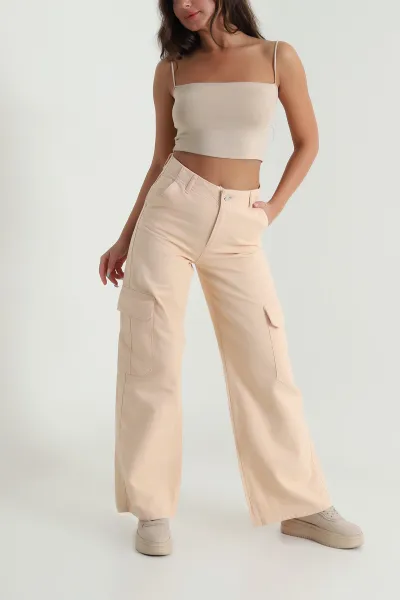 Kargo Cepli Kadın Kot Pantolon 484498