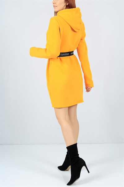 Kemer Detay Sarı İçi Polarlı Elbise 22596B