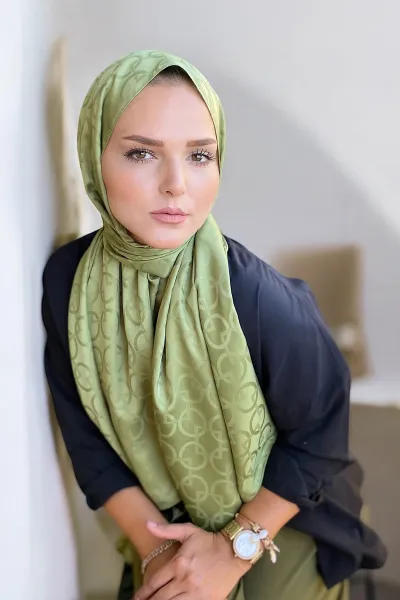 180x70 Jakar İpeksi Karo Desen Şal 290792