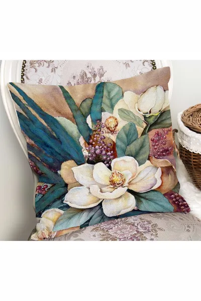43x43 Dijital Baskılı Fermuarlı Modern Kırlent Kılıfı 308660