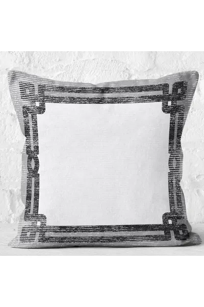 43x43 Dijital Baskılı Fermuarlı Modern Kırlent Kılıfı 308780