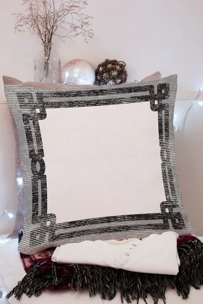 43x43 Dijital Baskılı Fermuarlı Modern Kırlent Kılıfı 308780