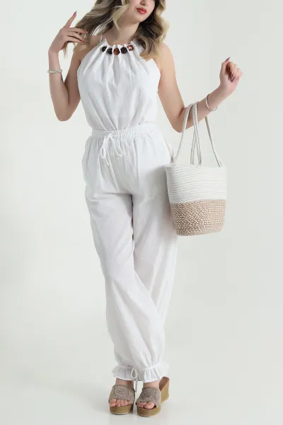 Keten Pantolon Bluz Kadın İkili Takım 478079