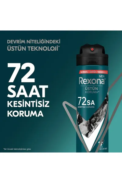Rexona Men Erkek Sprey Deodorant Kömür Detox 72 Saat Kesintisiz Koruma 150 ml 286789