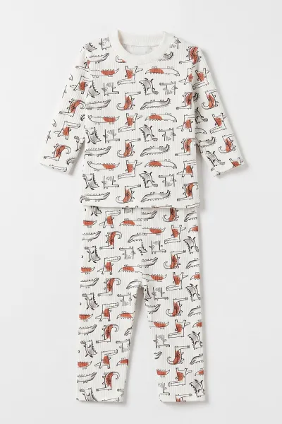 Kiremit (1-3 Yaş) Balık Desenli Raporlu Çocuk Pijama Takım  484705