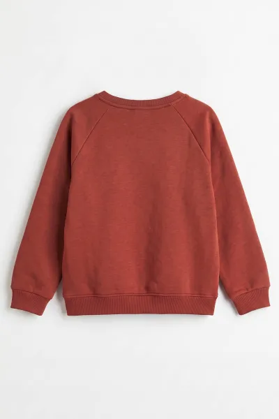 Kiremit (4-12 Yaş ) Authentic Nakışlı 3 İp Şardonlu Erkek Çocuk Sweatshirt 486633