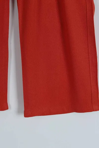 Kiremit (4-9 Yaş) Üçgen Köprülü Kız Çocuk Pantolon 246183