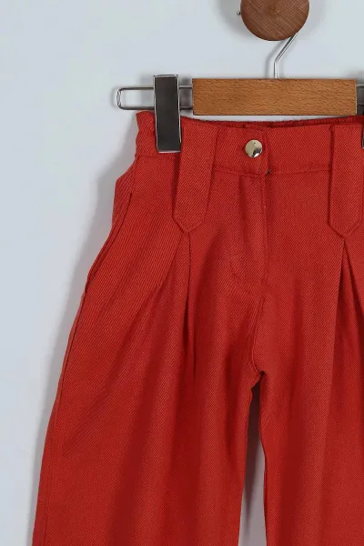 Kiremit (4-9 Yaş) Üçgen Köprülü Kız Çocuk Pantolon 246183