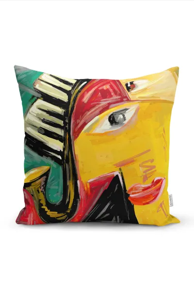 43x43 Dijital Baskılı Fermuarlı Modern Kırlent Kılıfı 272387