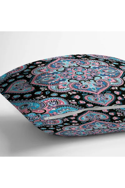 Mavi 43x43 Dijital Baskılı Fermuarlı Modern Kırlent Kılıfı 272417