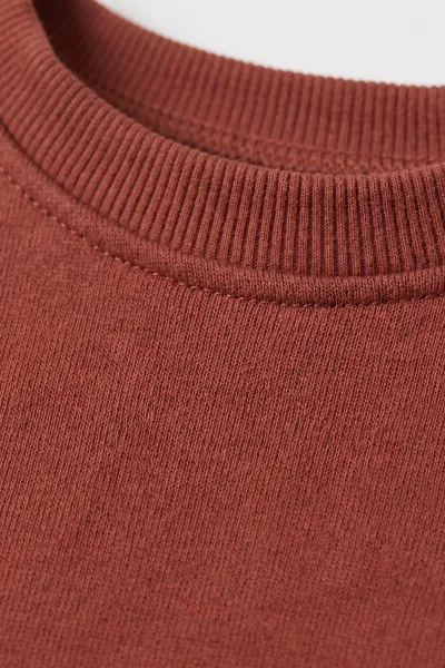 Kiremit (5-12 Yaş) Baskısız   Düz 3 İp Şardonlu Erkek Çocuk Sweatshirt 483584