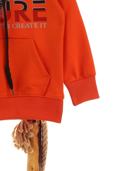 Kiremit (5-8 Yaş) Future Baskılı Kapüşonlu Erkek Çocuk Sweat 152707