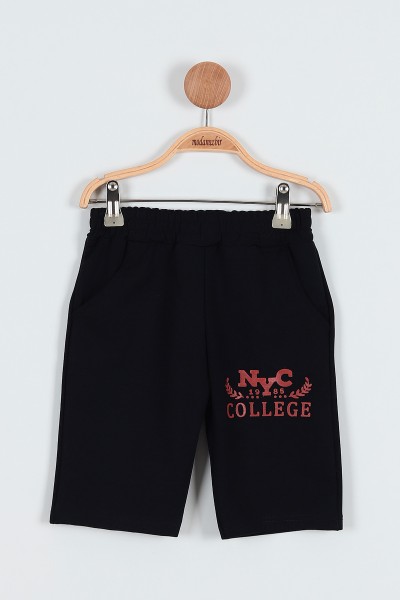 Kiremit (5-8 Yaş) Nyc College Kabartma Baskılı Şortlu Erkek Çocuk Takım 186776