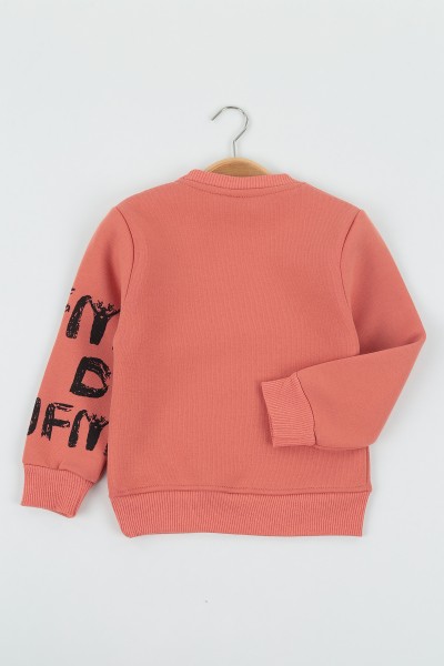 Kiremit (8-12 Yaş) Lvors Baskılı Üç İp Şardonlu Erkek Çocuk Sweat Polar 135188