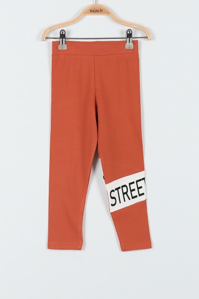 Kiremit (9-12 Yaş) Street Wear Baskılı Kız Çocuk Takım 180949