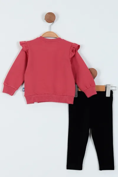 Kiremit (9-24 Ay) Baskılı Kız Bebe Takım 226256