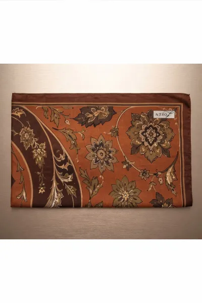 Kiremit 90x90 Cm Dijital Baskılı Heritage Desen Soft Eşarp 498573