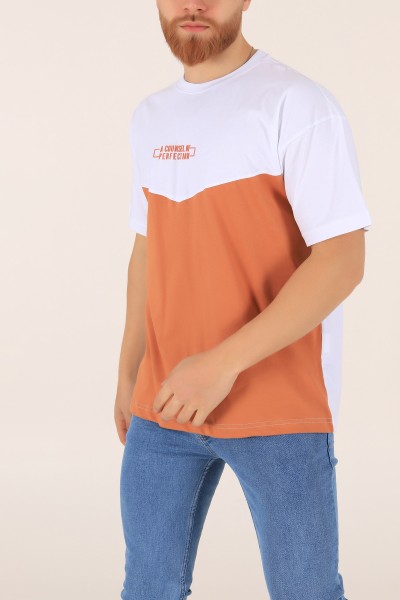 Kiremit A Counsel Of Perfectıon Baskılı Oversize Erkek Tişört 169681