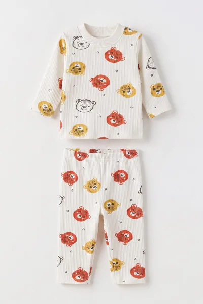 kiremit-beyaz-1-3-yas-koala-kafasi-baskili-raporlu-cocuk-pijama-takim-477249