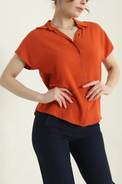 Kiremit Dokuma Kadın Gömlek 435592