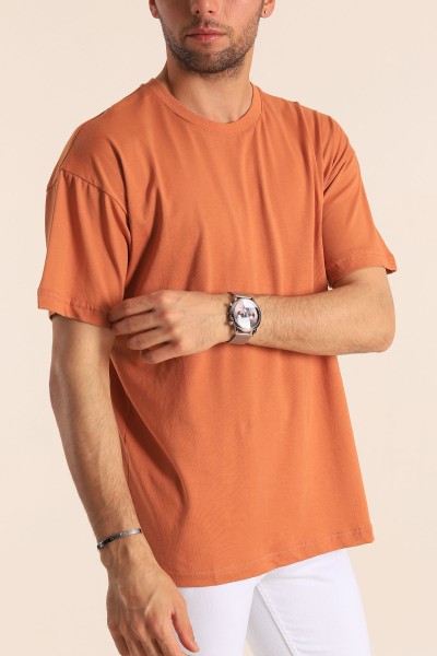 Kiremit Oversize Basic Erkek Tişört 184256