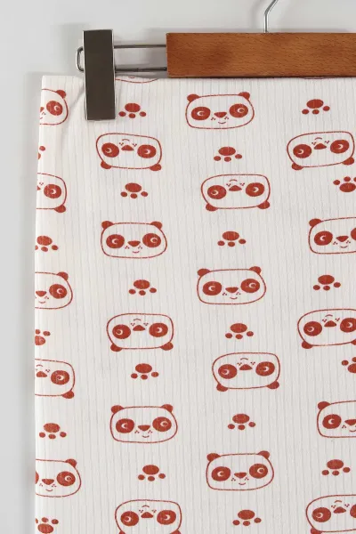 Kiremit Panda Desenli Tek Kat Raporlu Bebek Battaniye 464723