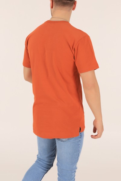 Kiremit Tek Cep Oversize Erkek Tişört 163378