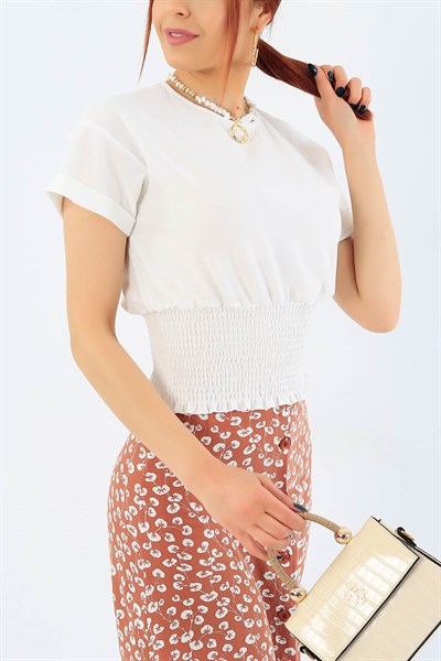 Kırık Beyaz Gipeli Duble Kol Bluz 31457
