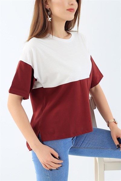 Kırık Beyaz Önü Kısa Tişört 27470B