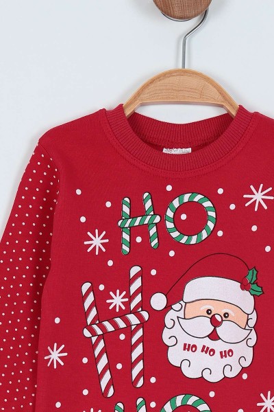 Kırmızı (1-3 Yaş) Ho Baskılı Erkek Çocuk Pijama Takım 219281