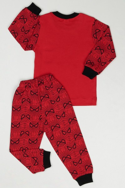 Kırmızı (1-3 Yaş) Örümcek Adam Baskılı Erkek Çocuk Pijama Takımı 90928