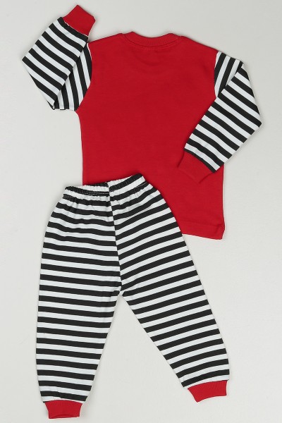 Kırmızı (1-3 Yaş) Panda Baskılı Erkek Çocuk Pijama Takım 88615