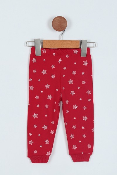 Kırmızı (1-3 Yaş) Yıldız Baskılı Erkek Çocuk Pijama Takım 219282