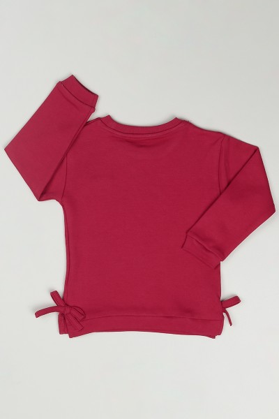 Kırmızı (1-4 Yaş) Kalp Baskılı Kız Çocuk Sweatshirt 85544