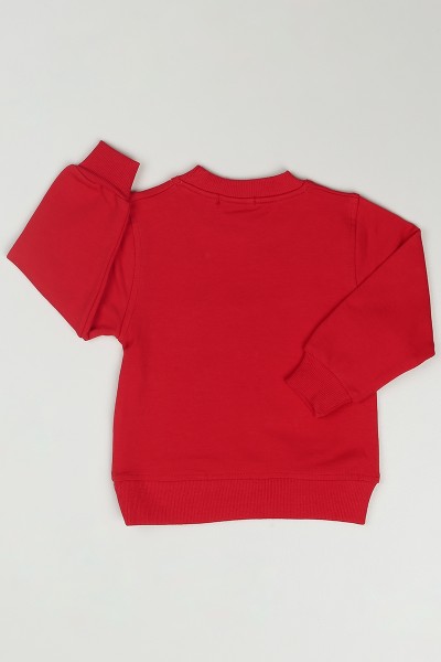 Kırmızı (1-4 Yaş) Pul İşlemeli Kız Çocuk Sweatshirt 86114
