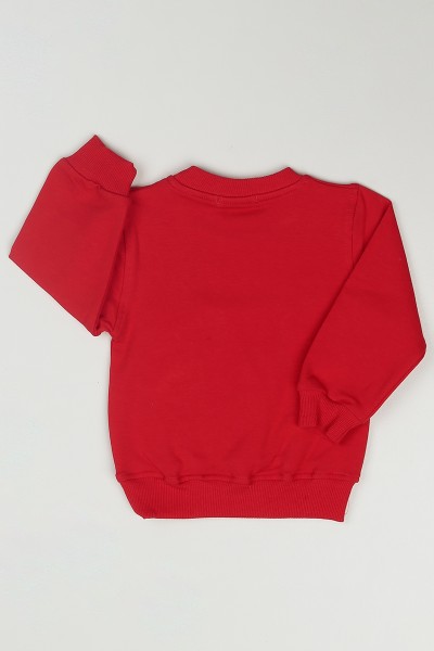 Kırmızı (1-4 Yaş) Rabbit Baskılı Kız Çocuk Sweatshirt 86096